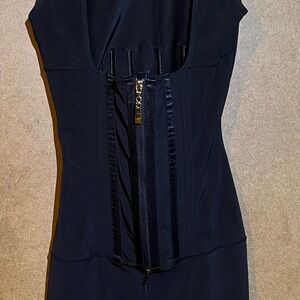 Black Corset Dress with Zipper Detail